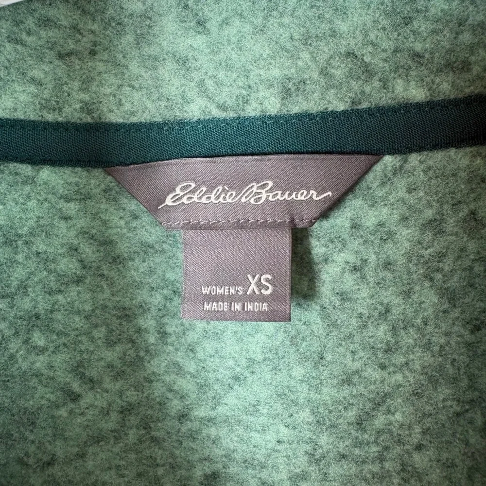 Eddie Bauer Fleece Sweater Vest Women's XS Green Full Zip Gorpcore Layering
